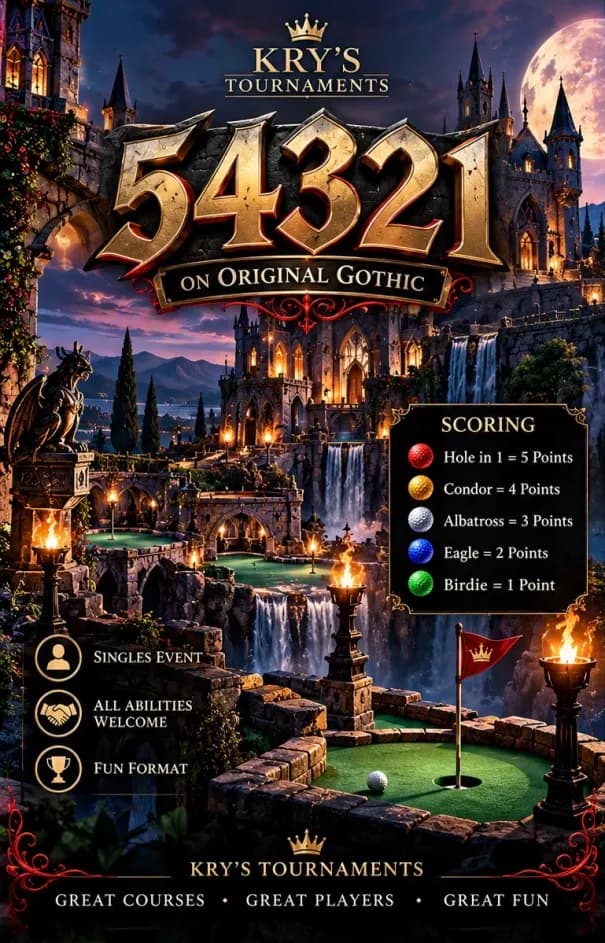 5, 4, 3, 2, 1 tournament poster for Original Gothic